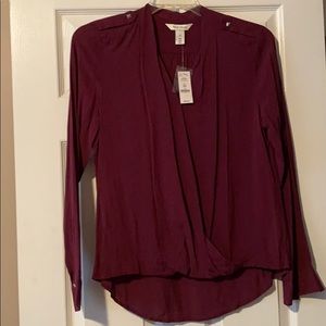 White House black market burgundy blouse size 10